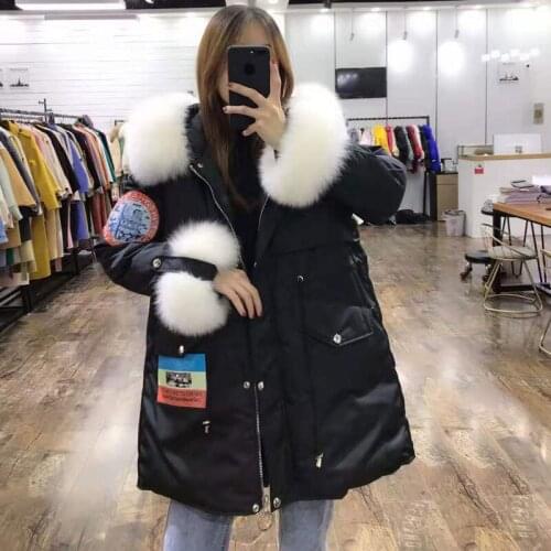 2021 jacket down new arrival women coat winter hooded with natural real fox fur collar removable thick warm plus size coat