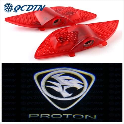 QCDIN for PROTON X70 Car LED Door Welcome Light Logo Shadow Projector Light for PROTON X70