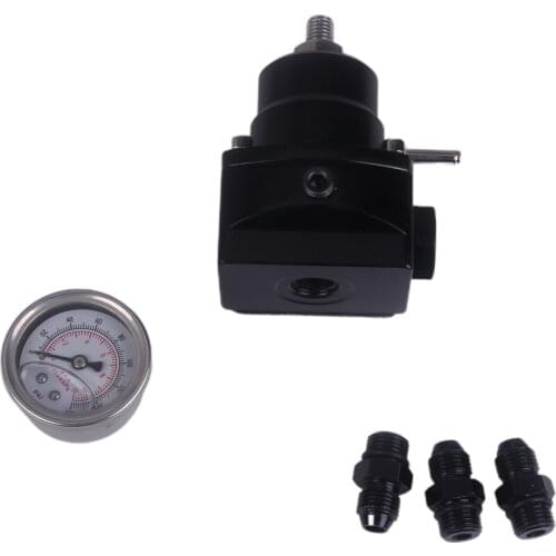 TiOODRE Adjustable Fuel Pressure Regulator Kit Universal Pressure Regulator With AN6 Fitting Fit For Most VehicleS EFI System