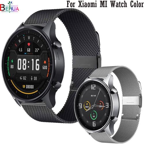 NEW Milanese steel Watchstrap For Xiaomi MI Watch Color Watchband 22mm 20mm Wristband For Amazfit GTR 2e / GTS 2e Bracelet Belt