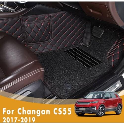 RHD Custom Car Floor Mats For Changan CS55 2019 2018 2017 Luxury Double Layer Wire Loop Carpets Car Accessories Styling Rugs