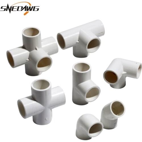 2pcs UPVC Pipe Fittings 20/25/32mm 1/2'' 3/4'' ID Water Pipe Joint Elbow Tee Cross Water Connectors DIY Tool Plastic Pipe Joints