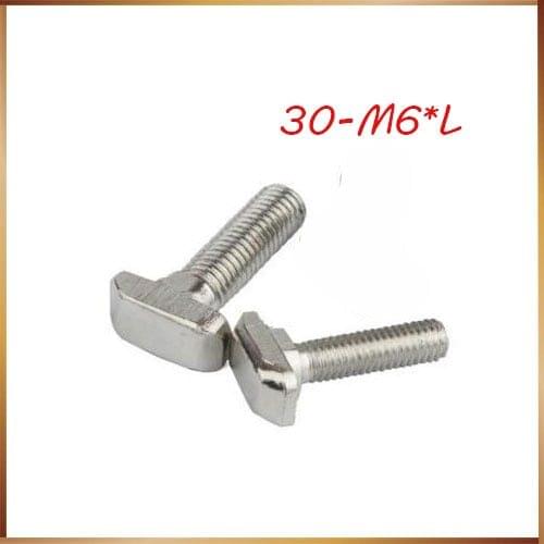 T bolt 50pcs M5 M6 M8 T Bolt Screws Nickel Plated Hammer Head Bolt Aluminum Connector T Head Screws 30 Aluminum Profile