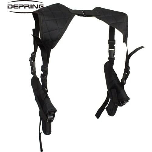 Tactical Double Draw Shoulder Holster Concealed Carry Dual Pistol Holster Adjustable Under Arm Handgun Carrier Fits Most Handgun