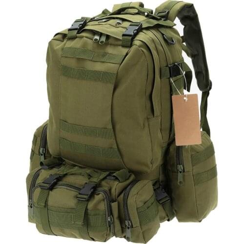 50L Camping Bags Outdoor Military Molle Tactical Bag Rucksack Backpacks Vintage Hiking Camouflage Water Resistant 600D