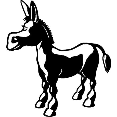 11cm*12.4cm Donkey Cute Horse Fun Animal Vinyl Car Sticker Motorcycle Decals Black/Silver S6-2831