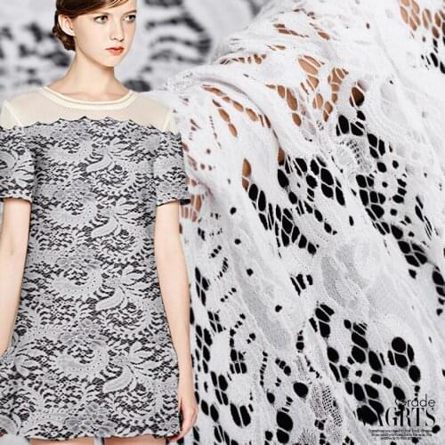 Ppolyester fiber Solid lace embroidered fabric DIY sewing clothes A2