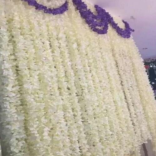 Upscale Artificial Silk Flowers Hydrangea Wisteria Garland For Home Hanging Ornament Wedding Decoration Supplies cheap wholesale