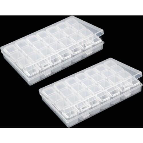 ARMYQZ 56 grid transparent plastic tool box for inlaid diamonds, bead storage box