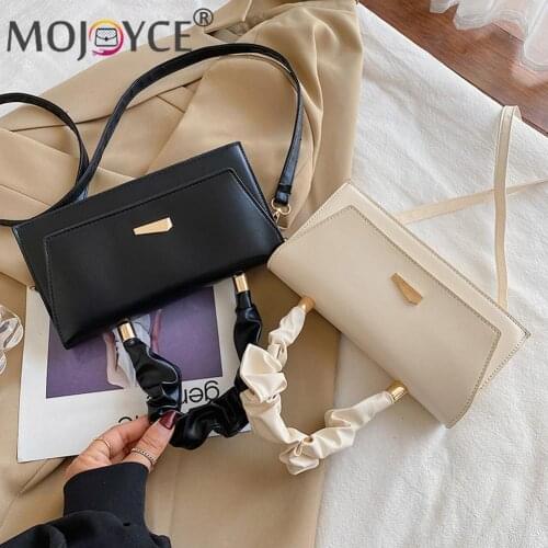 Women Fashion Bag Hasp Underarm Purse with PU Leather Embossing Small Handbags Classic Hobos with Solid Printed