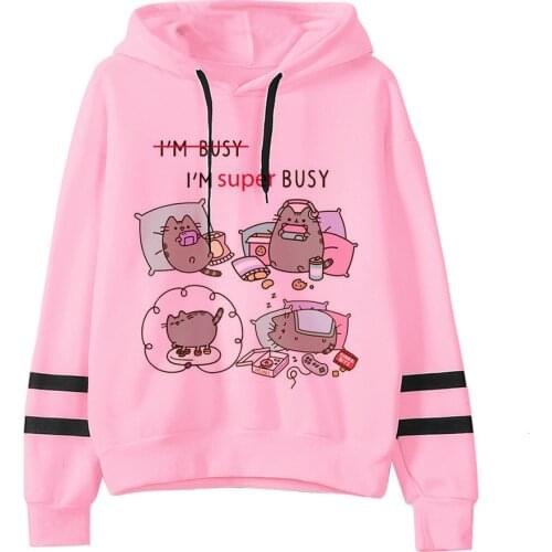 Cat hoodie women fashion cartoon korean harajuku pink female style kawaii 90s clothes hood Sweatshirt Oversized cat clothes