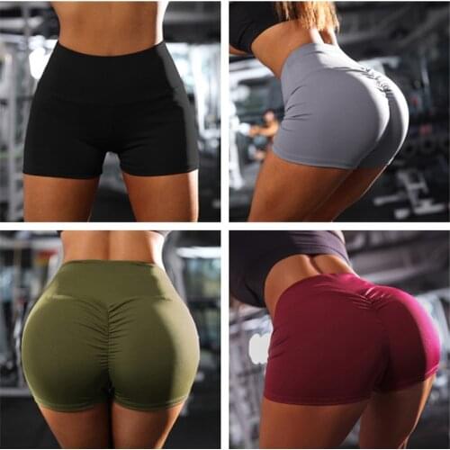 Women Solid Hot Pants Tight Stretchy Sports Cloths Fitness Elastic Slim Fit High Waist Workout Workout Shorts for Ladies