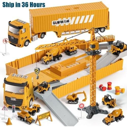 1:55 Alloy Diecast Dump Truck Excavator Wheel Loader Tractor Metal Model Engineering Construction Vehicle Toys for Boys Car