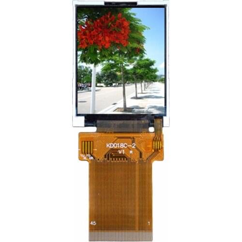 1.77 inch 128*160 QQVGA, ILI9163V, 8/9/16/18 bit MCU, 3/4 wire SPI interface TFT LCD