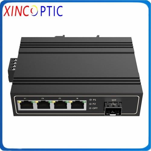 1Single Fiber+4RJ45, SM 1310/1550nm, 20km, SC,1*GE PoE+1*GE Unmanaged Gigabit Industrial Switch