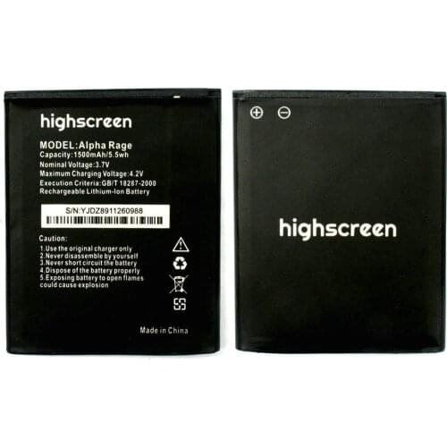 1pcs 100% high quality Alpha Rage Battery For Highscreen Alpha Rage phone