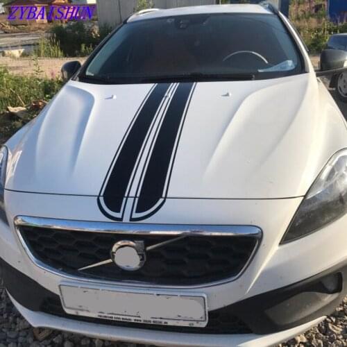 1Pcs 4 Colors Car Decal Vinyl Graphics Stickers Hood Dual Racing Stripe For Mustang 130x24CM