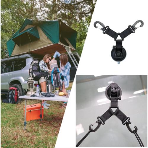 Car Tent Suction Cup Anchor with Securing Hook Camping Tarp Accessories Easy Installation Awning Sucker Hanging Buckle