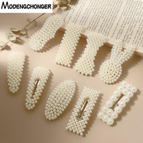 1PC Hot Sale Korea Chic Imitation Pearl Hair Clip Elegant BB Hair Pins Metal Fashion Barrettes Hairpins Hair Styling Accessories