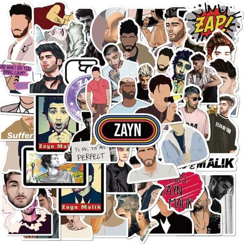 50PCS British Singer Zayn Malik Stickers Waterproof Snowboard Laptop Luggage Fridge Guitar Graffiti Decal Sticker for Kid Toys