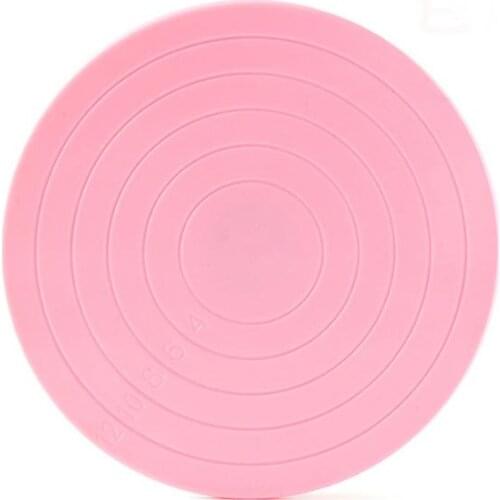 100pcs 14cm Plastic Cake Turntable DIY Cake Plate Revolving Decoration Rotating Stand Platform Turntable Round Cake tool SN2450
