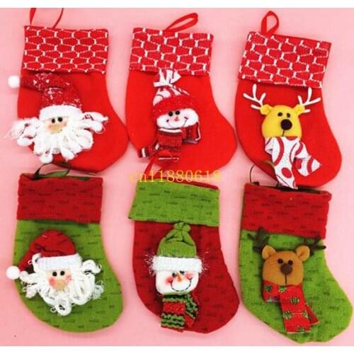 100pcs/lot Free Shipping Christmas Stockings Christmas Decoration Supplies Decorations Festival Party Ornament