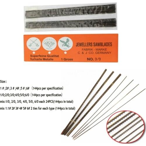 144pcs/bag 1bag Blades Cutter Jewelry Metal Cutting Jewelry tools Saw Blades goldsmith cutting sawblade