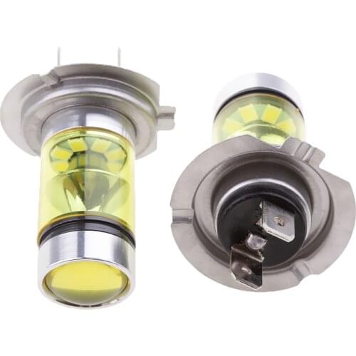 2pcs Yellow H7 Car Headlight LED Bulbs Direct Fitment Exterior Lighting