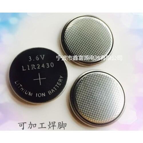 5PCS Li-ion Rechargeable Battery LIR2430 3.6V Lithium Button Built-in Coin Cell Batteries Watch Cells LIR 2430 Replaces CR2430