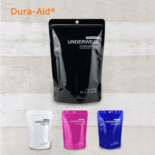 50pcs/Lot Stand Up Plastic Zip Lock 14*21cm Package Pouches For Underwear Storage Aluminum Foil Zipper Bag with Clear Window