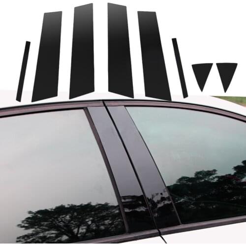 8Pcs/Set Car Mirror Effect Door Window Center Pillar Post Cover Trim Decor Fit For Mazda3 Axela M3 2014 2015 2016 2017 2018