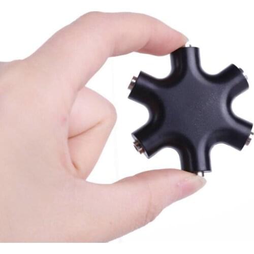 3.5mm Audio Aux Cable Splitter 1 Male To 5 Female Headphone Port 3.5 Jack Share Adapter For Tablet MP3 MP4 Mobile Phone Dropship