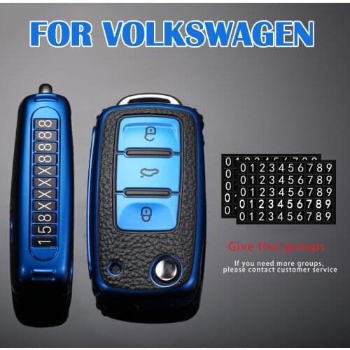 Car Key Cases Cover For VW Volkswagen Polo Bora Jetta Golf Passat Beetle Caddy T5 Up Eos Tiguan Skoda A5Octavia A5 MK6 SEAT Leon