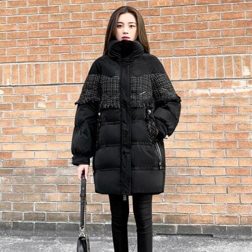 Black Long Winter Down Coats Womens 2021 New Winter Jackets Thicken Warm Down Parka Coat Woman Casual Loose White Duck Down Coat