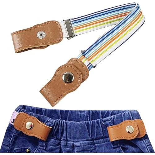 Kids Belts Girls Boys Elastic Adjustable Belt Stretch Fashion Ceinture Enfant Jeans Snap Button Type Waistband