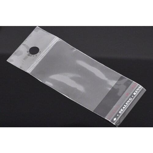 DoreenBeads 200PCs Clear Self Adhesive Seal Plastic Bags 10x4cm