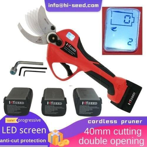 Hiseed Electric Pruning Shear Cordless Trimmer Lithium Battery Pruner Fruit Tree Bonsai Branch Cutter Scissor Garden