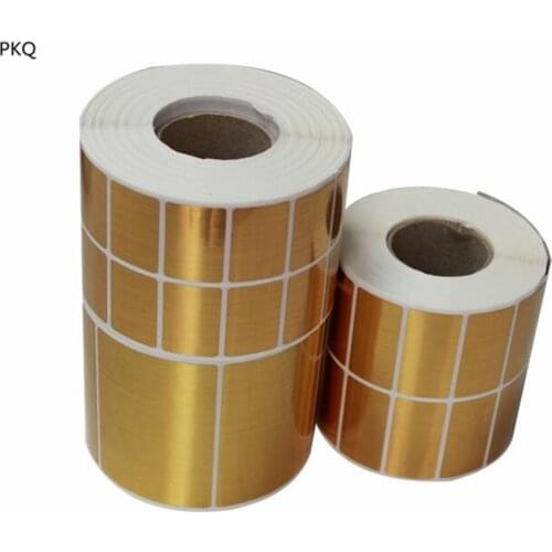 Cosmetic bottles metal gold wire drawing sticker labels in roll gold wire drawing barcode label for Heat transfer printer
