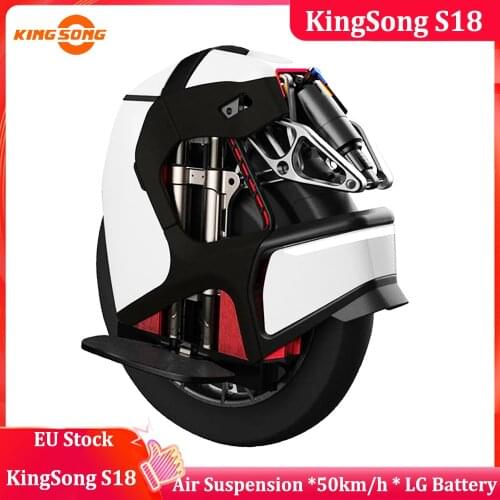 EU Stock Original KS S18 Shock Absorbing Unicycle Frosted Black White International Version without Speed Limit