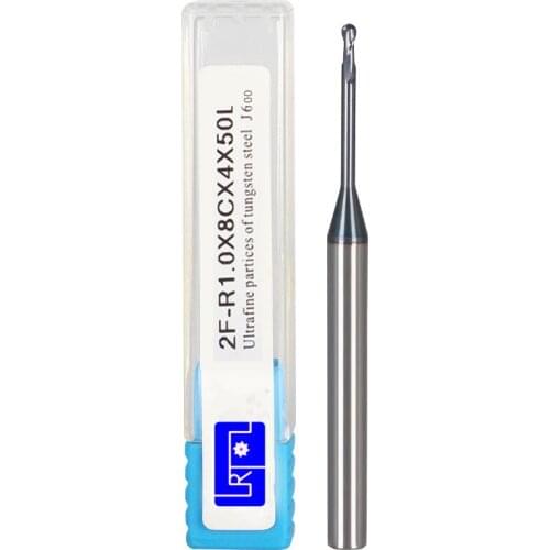 HRC60 R0.5 0.75 1*4D*50L deep grooving long neck ball nose milling cutter Solid Tungsten Carbide End Mill for CNC machine cutter