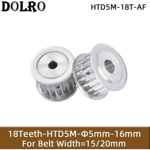 HTD5M 18 Teeth Synchronous Timing Pulley Bore 5/6/6.35/7/8/10/12/14/15/16mm for Width 15/20mm HTD5M Belt gear 18-5M-15 AF 18T