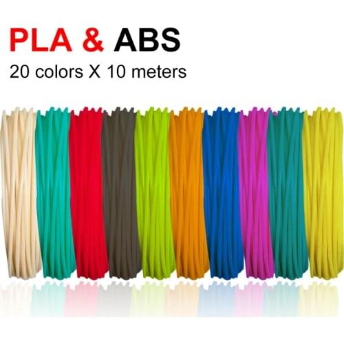 100m/200m PLA/ABS Filament For 3D Pen Filament 10/20 Rolls 10M Diameter 1.75mm 200M Plastic Filament for 3D Pen 3D Printer pen