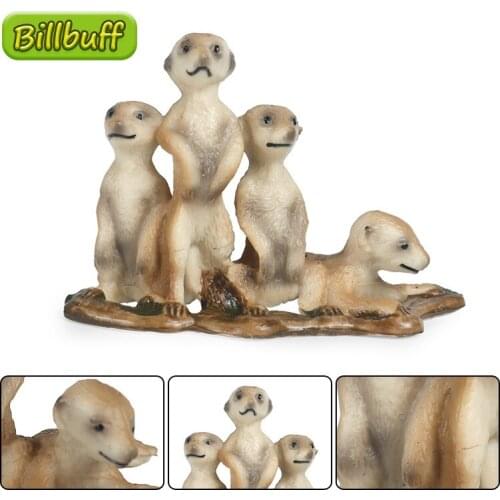 New Simulation Wild Animal PVC Meerkat Cub Model Action Figures Collection Miniature Cognition Educational Toy for children Gift