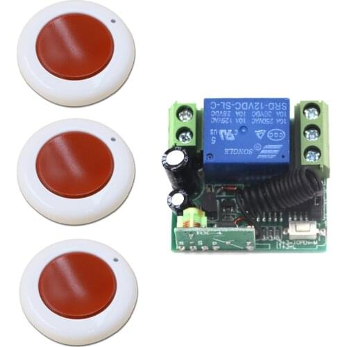 Latest DC12V 1CH Wireless Light Switch RF Wireless Remote Controller 1 Receiver 3 Transmitter Mini Add Controller Freely 315/433