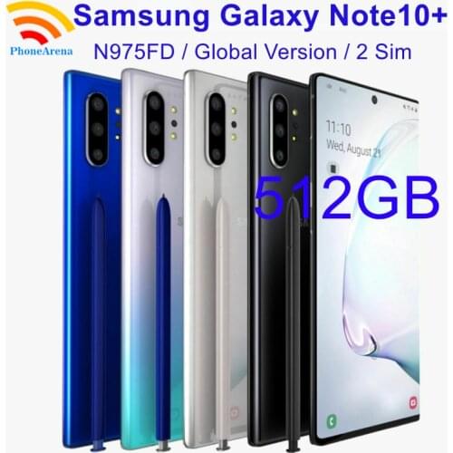 Original Samsung Galaxy Note10 Plus Note10+ Dual Sim N975FD【98% New 】Global Version 6.8" 512GB ROM 12GB RAM NFC 4G LTE Cellphone