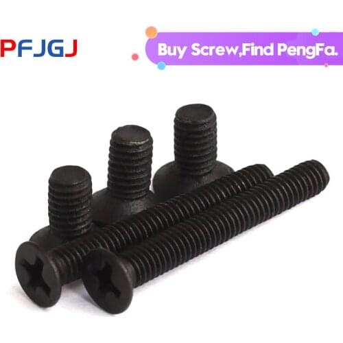 Peng Fa GB819 Blackening Flat Screw Cross Countersunk Head Screw Cross Flat Head Machine Screw M4 M5 M6