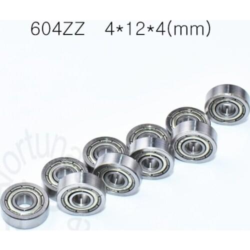 Carbon steel 604 604ZZ 4*12*4(mm) 10pieces bearing bearings metal Sealed Bearing Economical practical