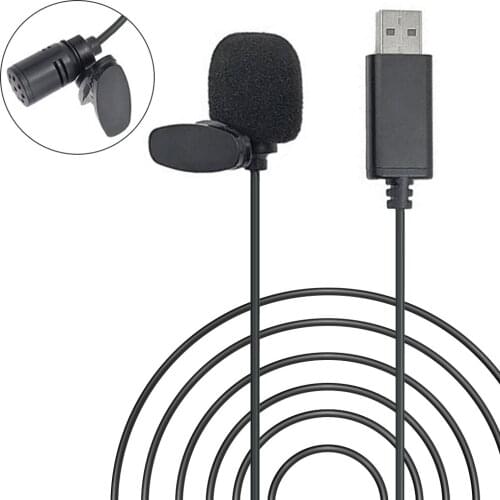 Portable USB Mini Microphone Lapel Lavalier Mic Clip-on External Radio Microphone for Laptop PC Computer Recording Chat Studios
