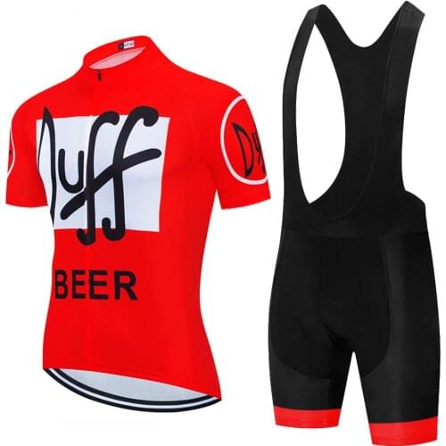 PRO Team DUFF beer suit cyc Jersey Man Maillot Red Short sleeve Mountain Bike Fleet Clothing Participating Clothes Bicycle