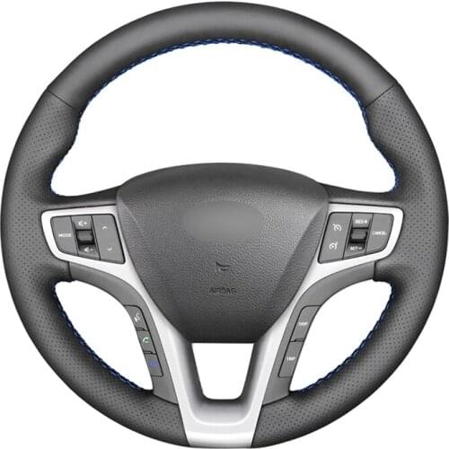 Car Steering Wheel Cover For Hyundai I40 2011-2019 Customized DIY Steering Wrap Microfiber Leather Hand Sewing